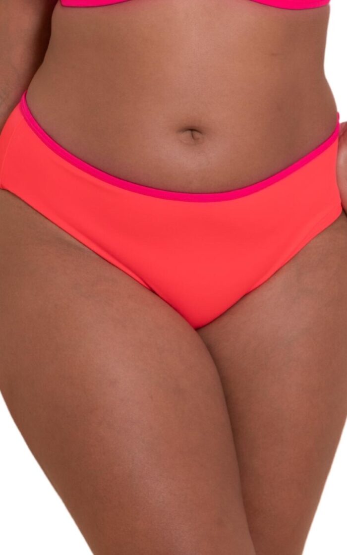 Curvy Kate Minimalist Classic Bikini Brief - Coral/Pink - S - 10
