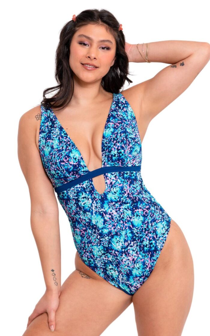Curvy Kate Mykonos Reversible Non Wired Swimsuit - Blue Print - 32G/GG