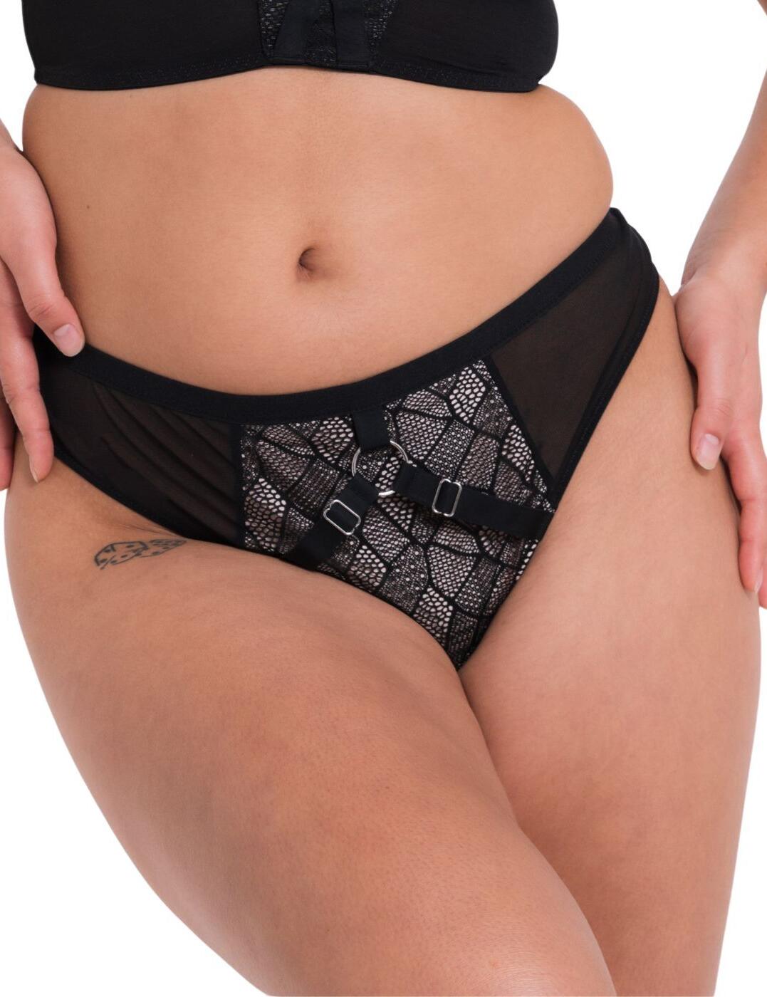 Curvy Kate Non-Stop Thong - Black/Pink - 2XL - 18