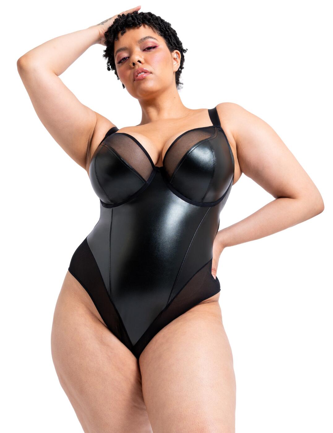 Curvy Kate Rebelle Plunge Body Suit - Black - 32G