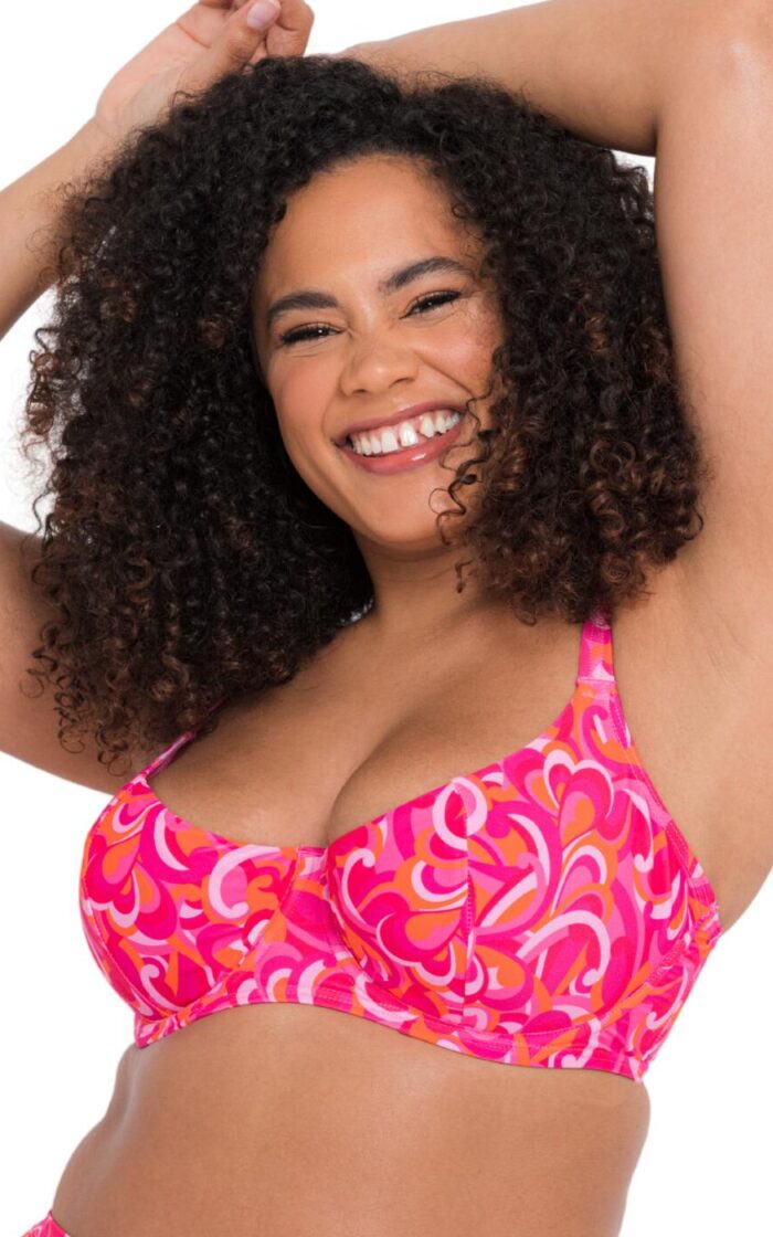 Curvy Kate Retro Wave Balcony Bikini Top - Print Mix - 34DD