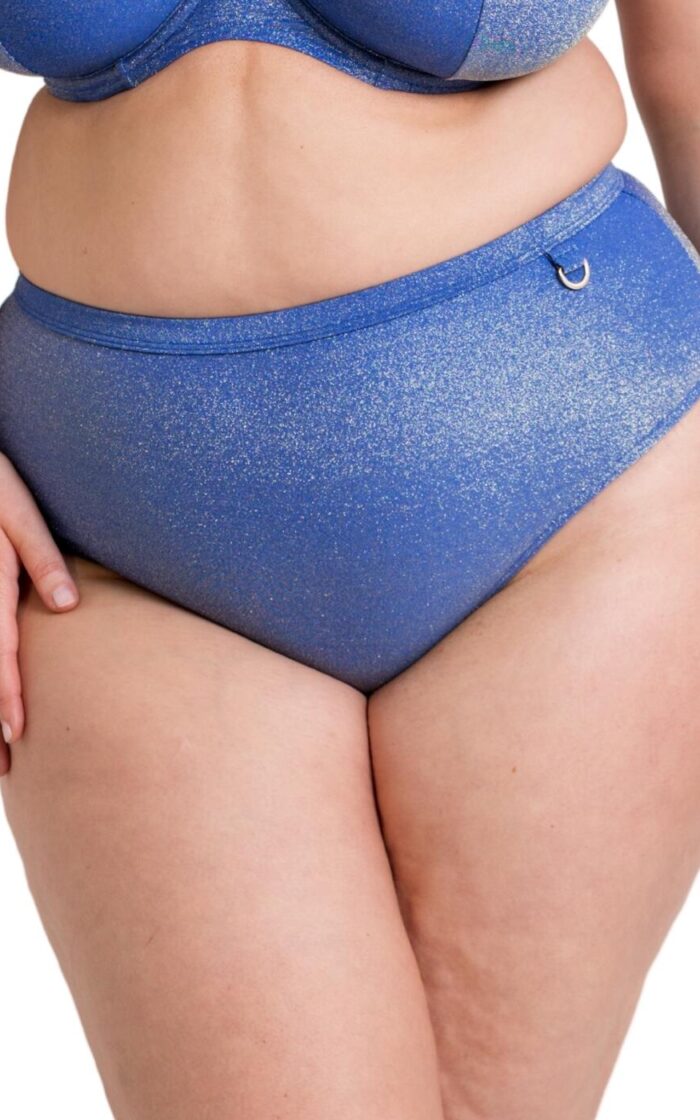 Curvy Kate Sapphire Seas High Waist Bikini Brief - Blue Sparkle - 2XL - 18