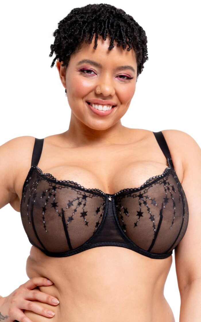Curvy Kate Stardust Balcony Bra - Black Sparkle - 32G