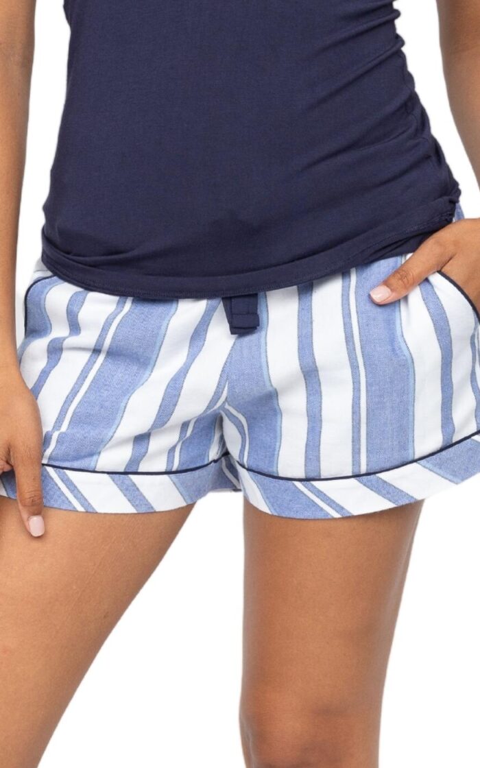 Cyberjammies Alpes Striped Pyjama Shorts - Blue Mix - XS - 8