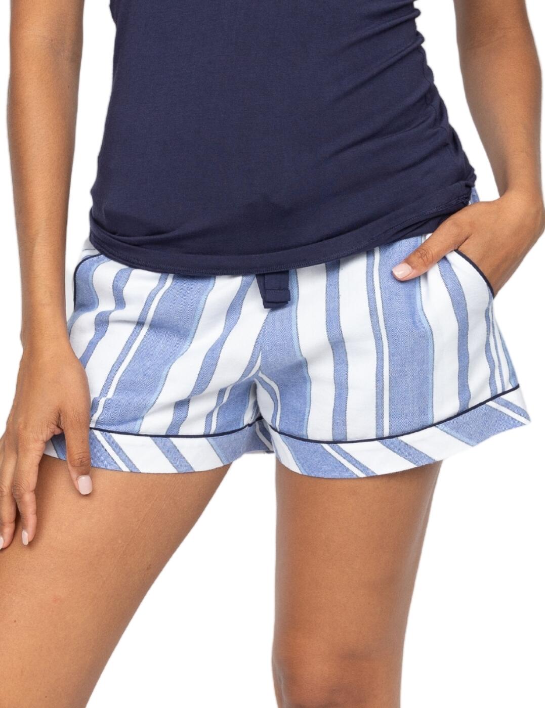 Cyberjammies Alpes Striped Pyjama Shorts - Blue Mix - XS - 8