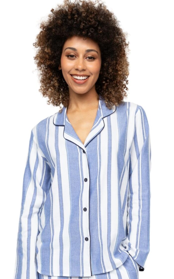 Cyberjammies Alpes Striped Pyjama Top - Blue Mix - 3XL - 20