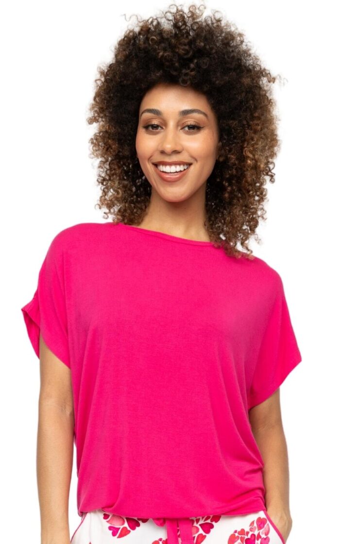 Cyberjammies Aria Slouch Jersey Pyjama Top - Bright Pink - XXS - 6