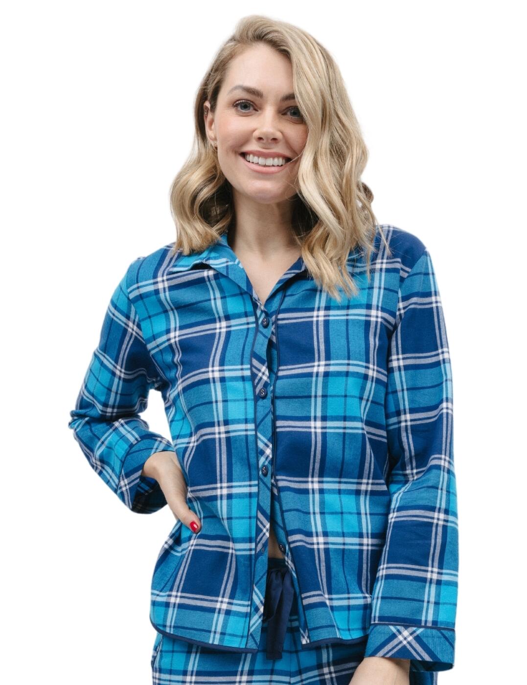 Cyberjammies Bea Pyjama Top - Blue Check - S - 10