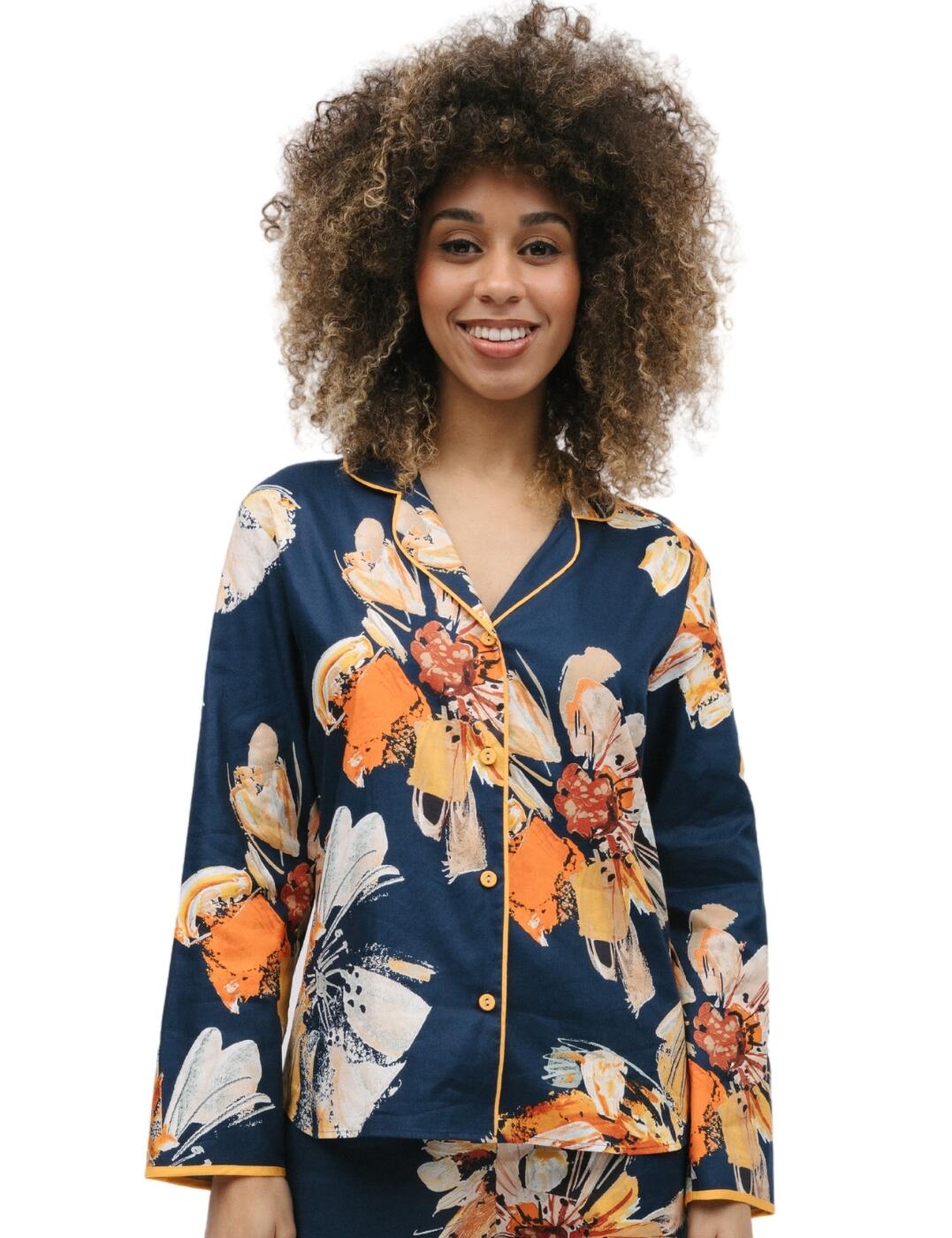 Cyberjammies Cosmo Pyjama Top - Navy Floral Print - 3XL - 20