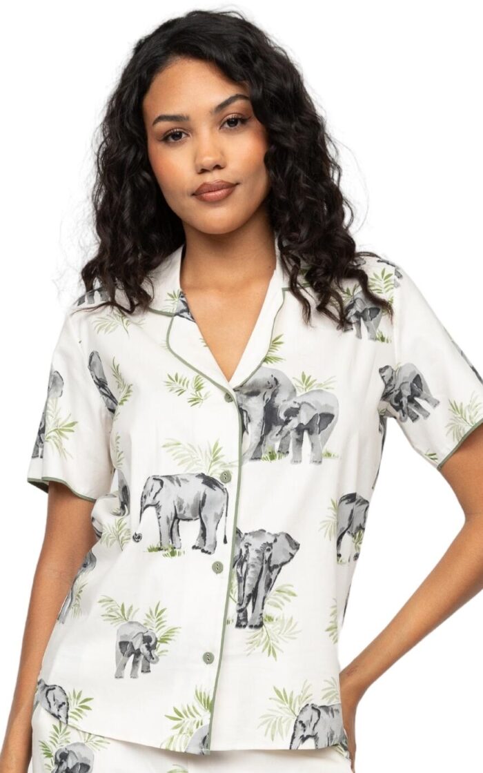 Cyberjammies Eloise Elephant Pyjama Top - Cream Mix - 4XL - 22
