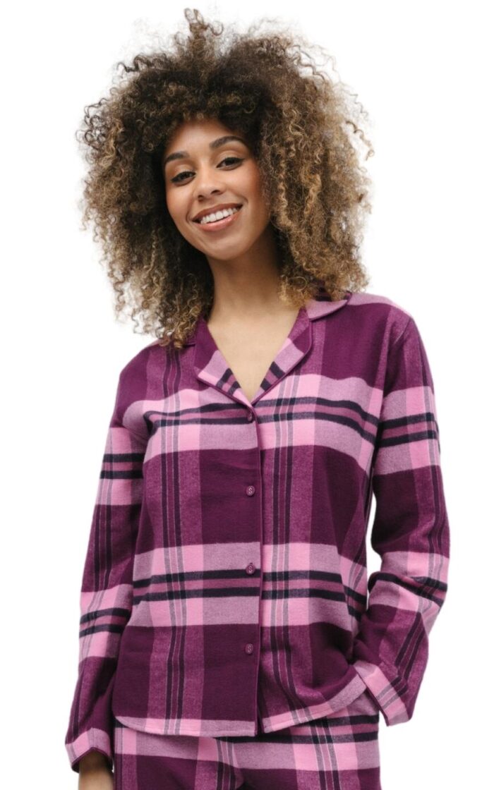 Cyberjammies Eve Pyjama Top - Magenta Check - 2XL - 18