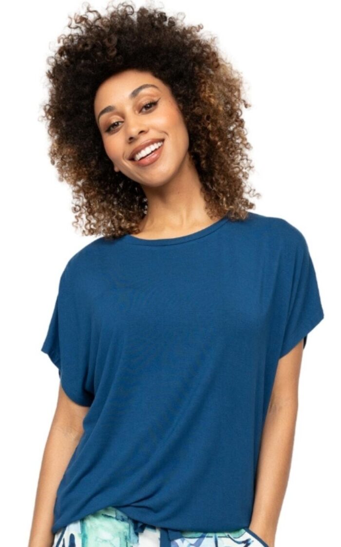 Cyberjammies Harriet Slouch Jersey Pyjama Top - Teal Blue - L - 14