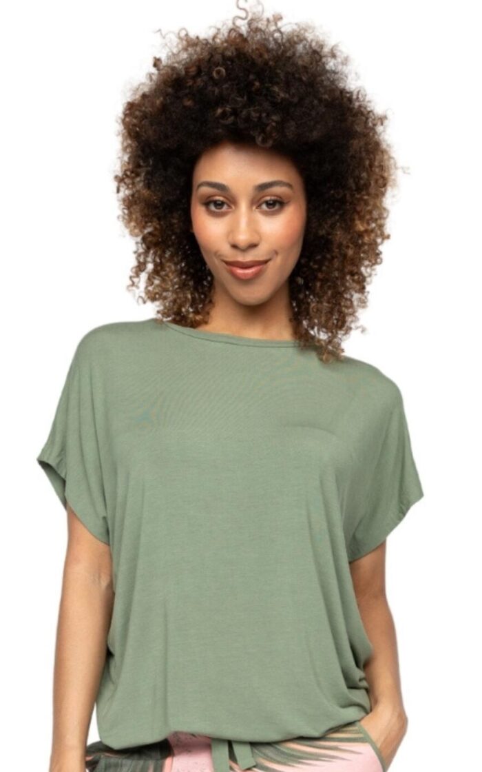Cyberjammies Lea Slouch Jersey Pyjama Top - Sage Green - L - 14