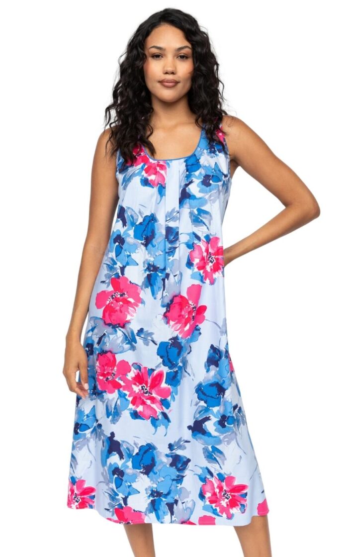 Cyberjammies Lyla Floral Print Long Nightdress - Blue Mix - 2XL - 18