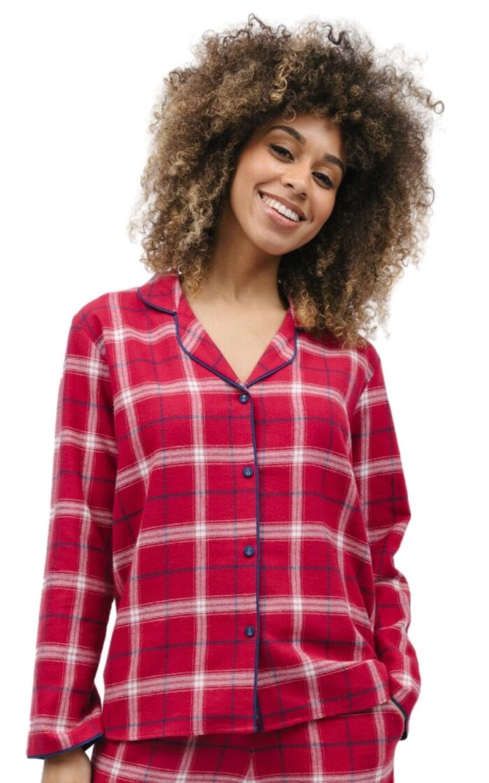 Cyberjammies Noel Pyjama Top - Red Check - M - 12