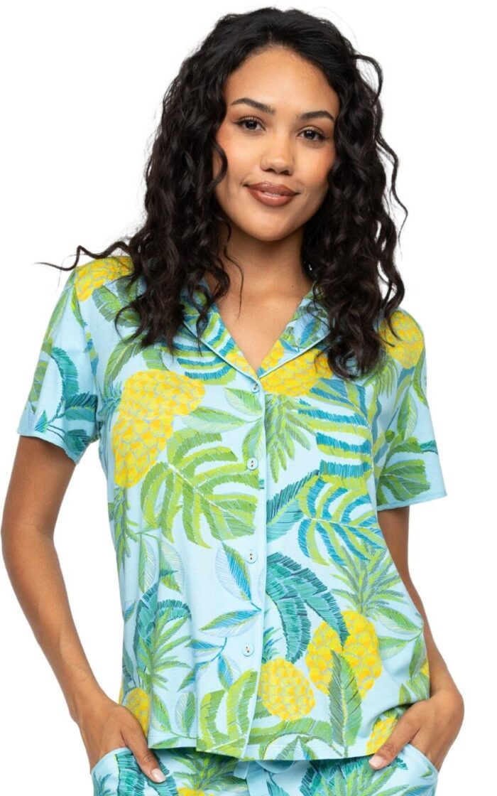 Cyberjammies Paige Jersey Pyjama Top - Light Blue Mix - S - 10