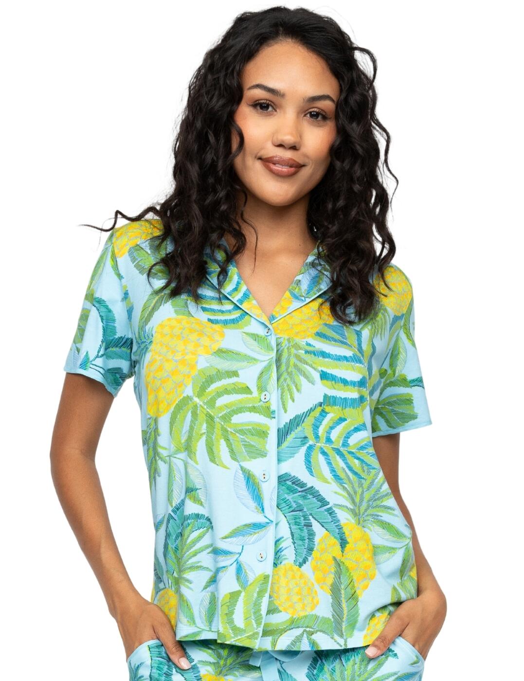 Cyberjammies Paige Jersey Pyjama Top - Light Blue Mix - S - 10