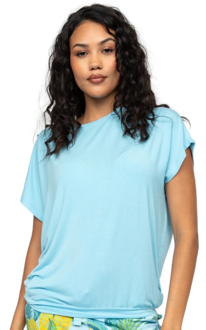 Cyberjammies Paige Slouch Jersey Pyjama Top - Light Blue - S - 10
