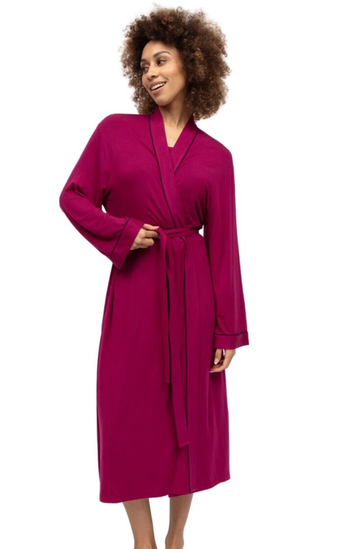 Cyberjammies Penelope Long Dressing Gown - Berry