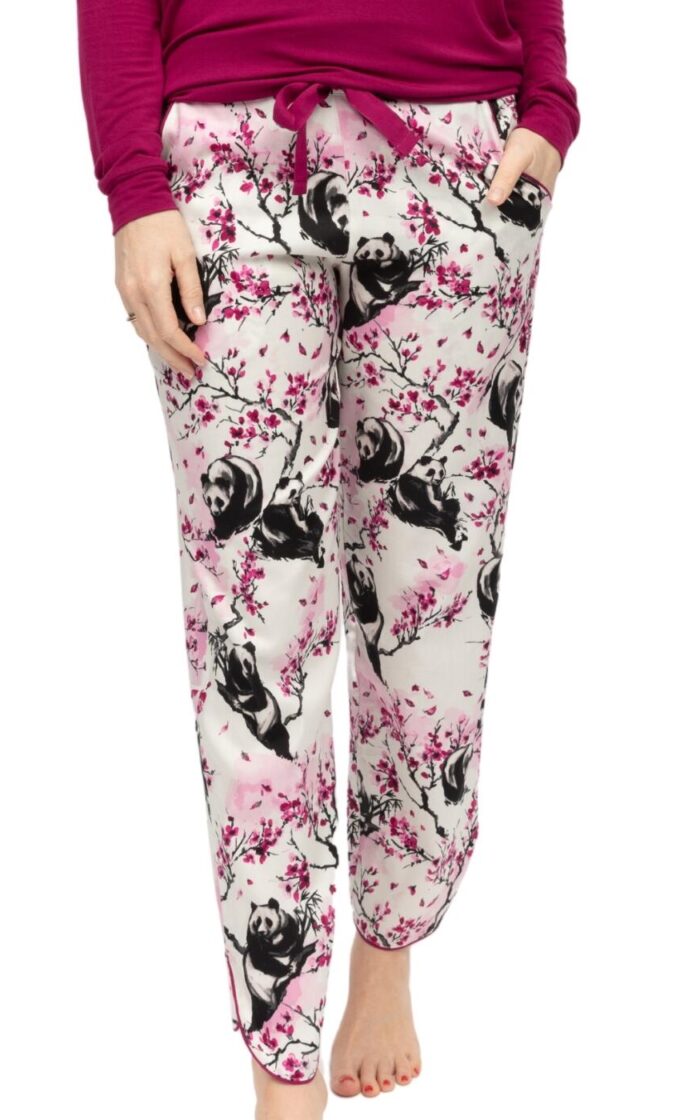 Cyberjammies Penelope Panda Print Pyjama Bottoms - White Mix