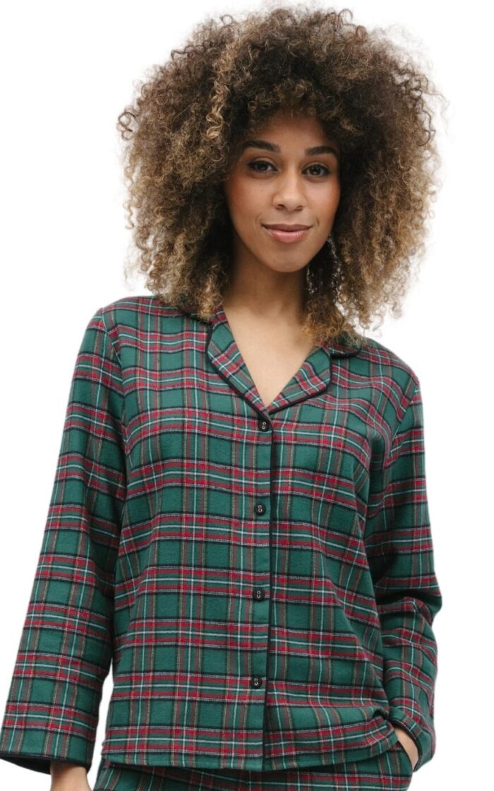 Cyberjammies Whistler Pyjama Top - Green Check - M - 12