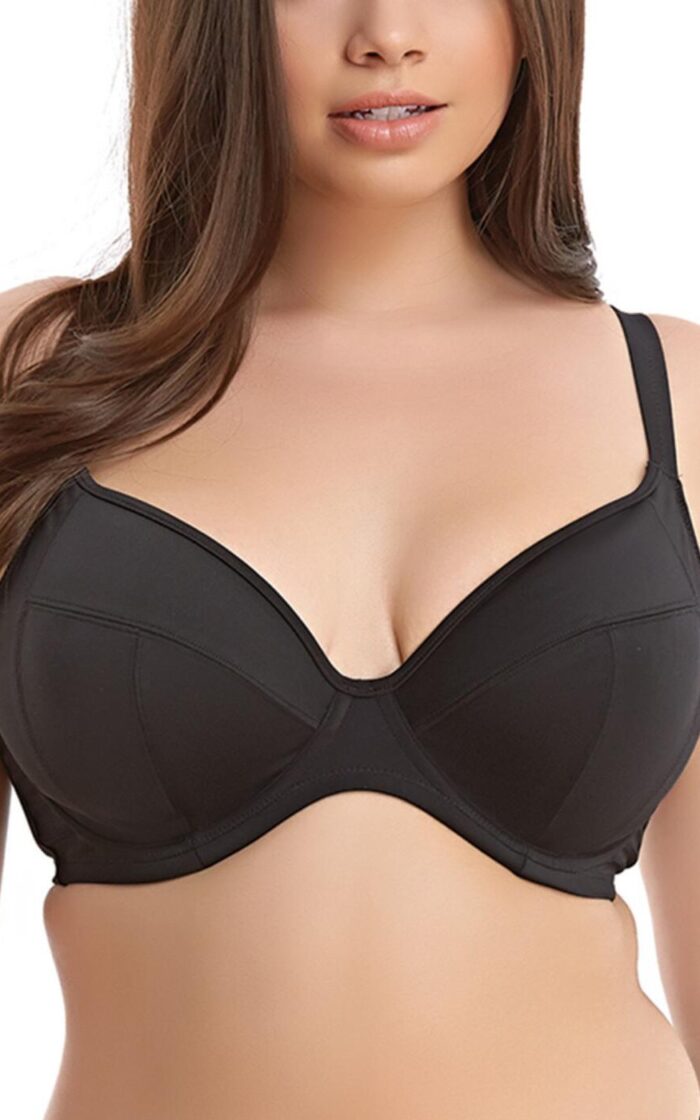 Elomi Essentials Plunge Bikini Top - Black - 34JJ