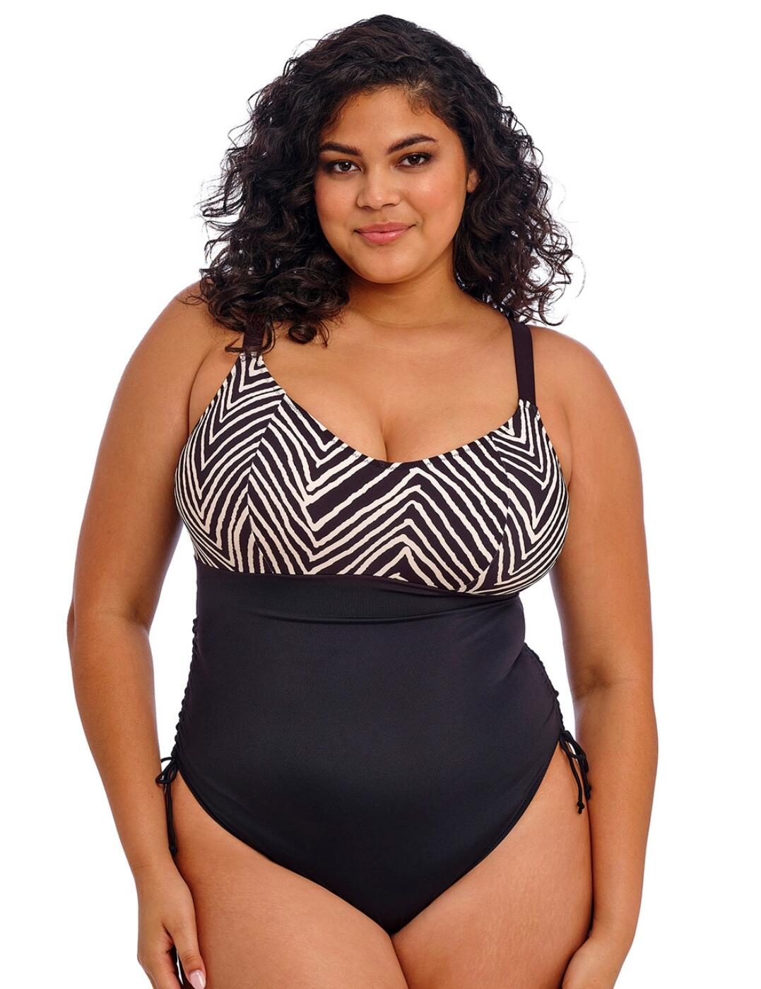 Elomi Fiji Falls Non Wired Swimsuit - Black - 34G/GG