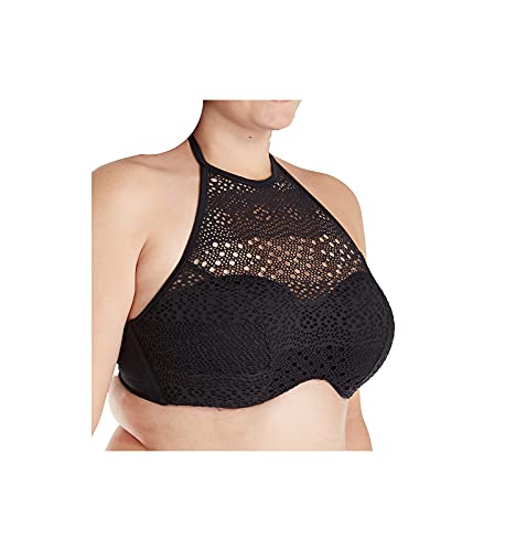 Elomi Indie High Neck Bandeau Bikini Top - Black - 38H