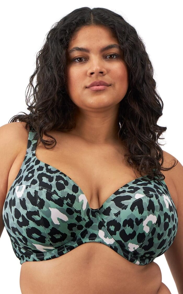 Elomi Jungle Bay Plunge Bikini Top - Olive - 36E