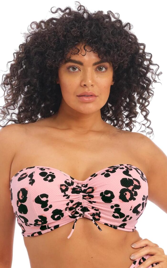 Elomi Kambuku Bandeau Bikini Top - Pink - 36FF