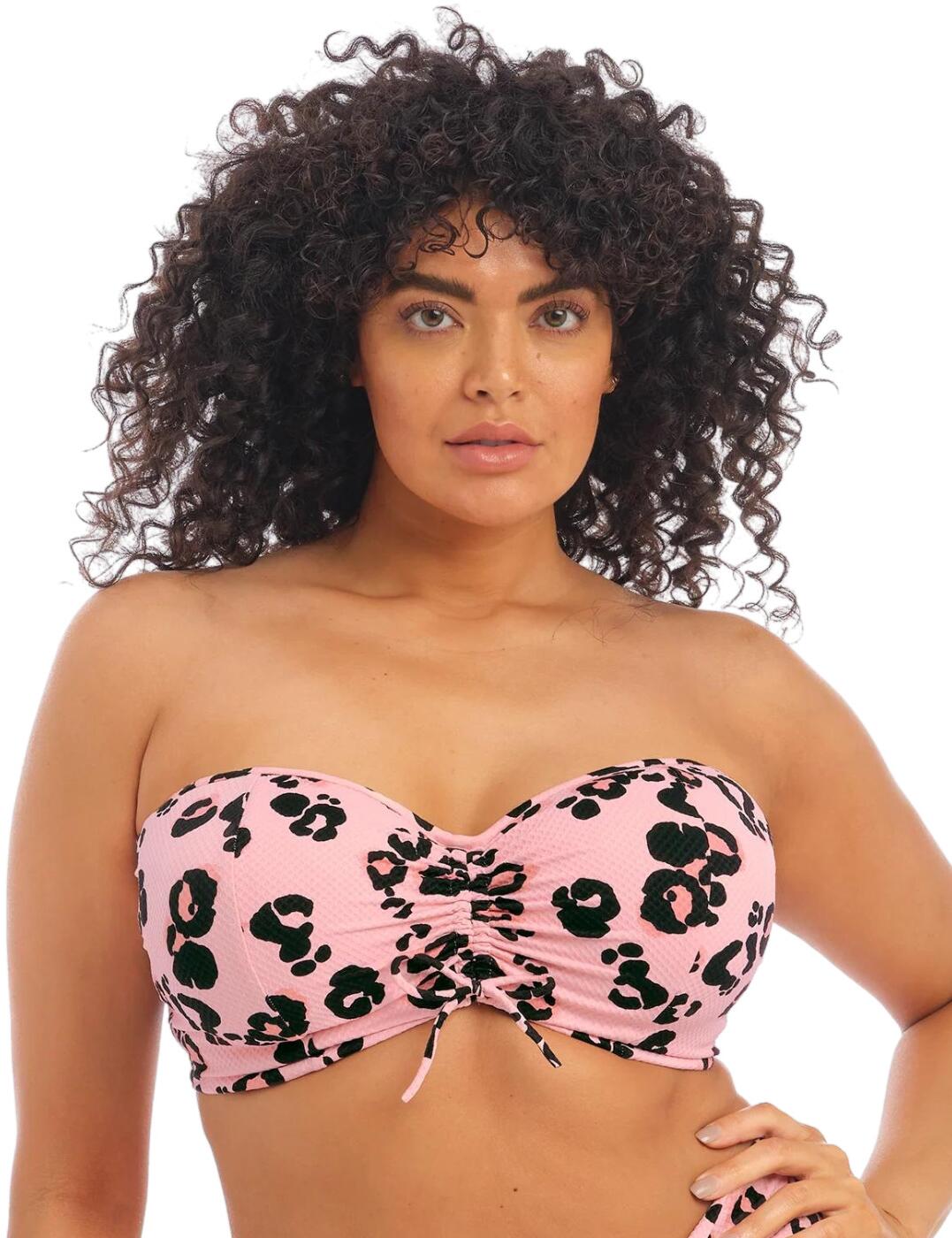 Elomi Kambuku Bandeau Bikini Top - Pink - 36FF
