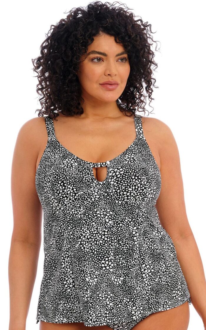 Elomi Pebble Cove Moulded Tankini Top - Black - 6XL - 26