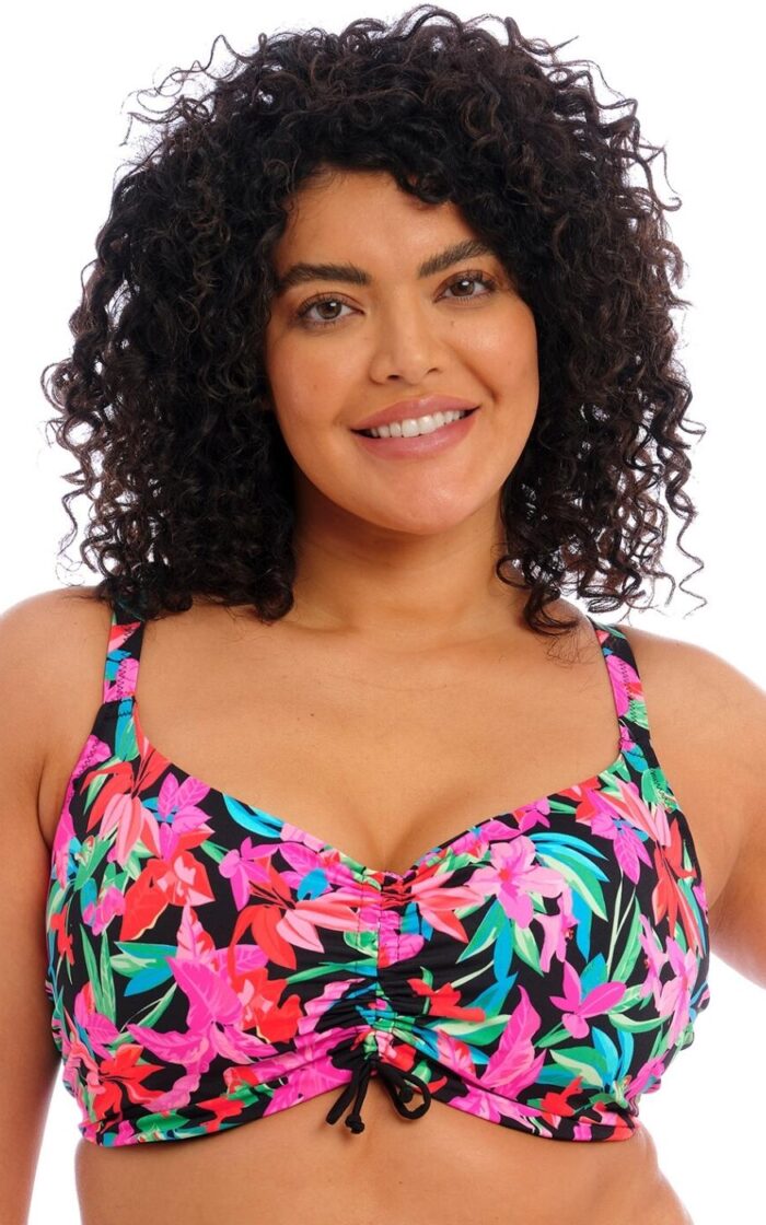 Elomi Savaneta Balcony Bikini Top - Black - 38F