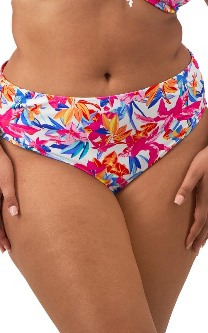 Elomi Savaneta Mid Rise Bikini Brief - White - L - 14