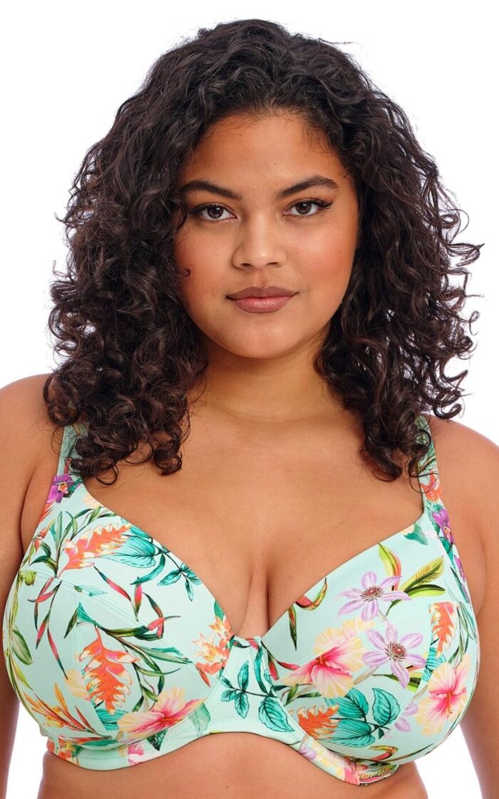 Elomi Sunshine Cove Plunge Bikini Top - Aqua - 36JJ