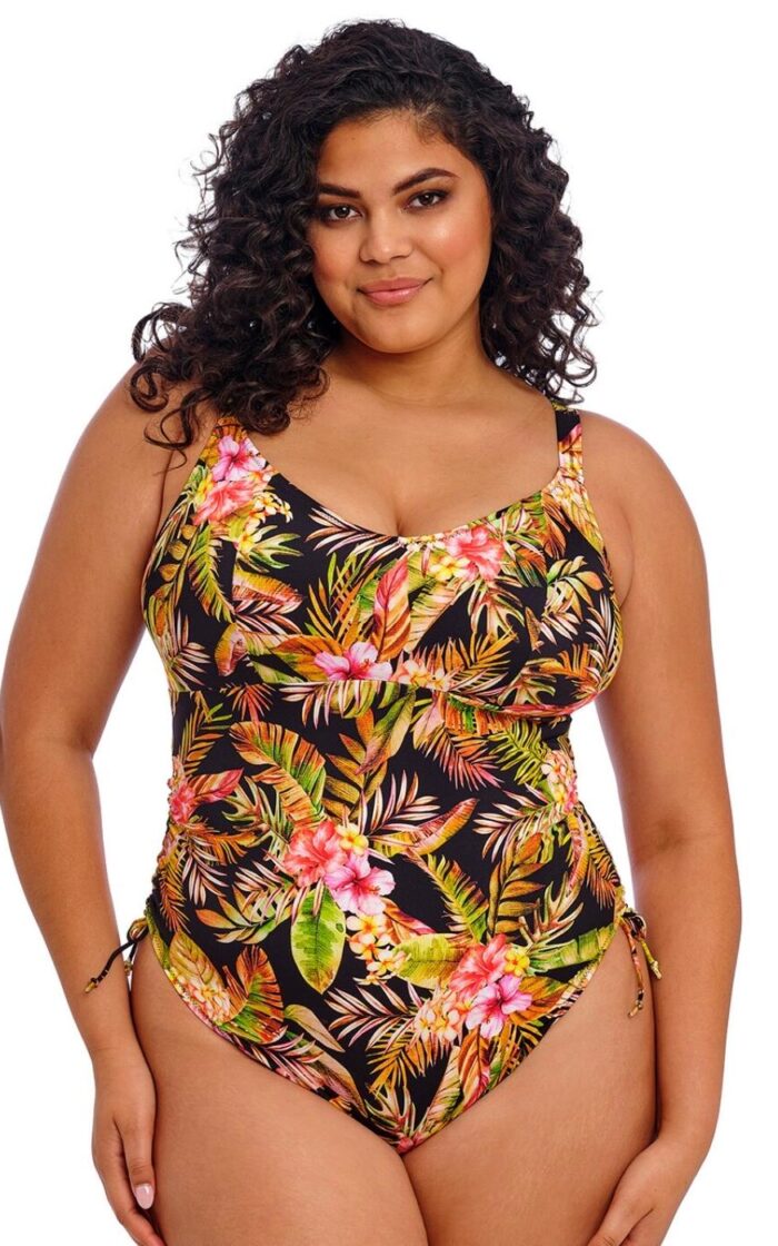 Elomi Tiger Valley Non Wired Swimsuit - Black - 34G/GG
