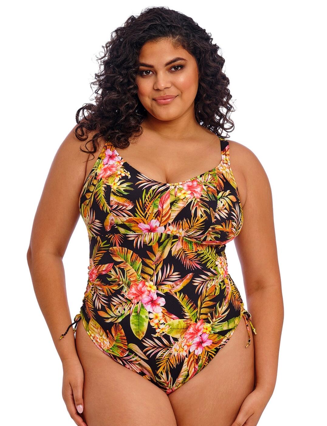 Elomi Tiger Valley Non Wired Swimsuit - Black - 34G/GG
