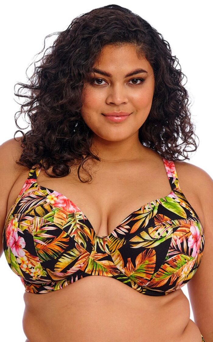 Elomi Tiger Valley Plunge Bikini Top - Black - 34G