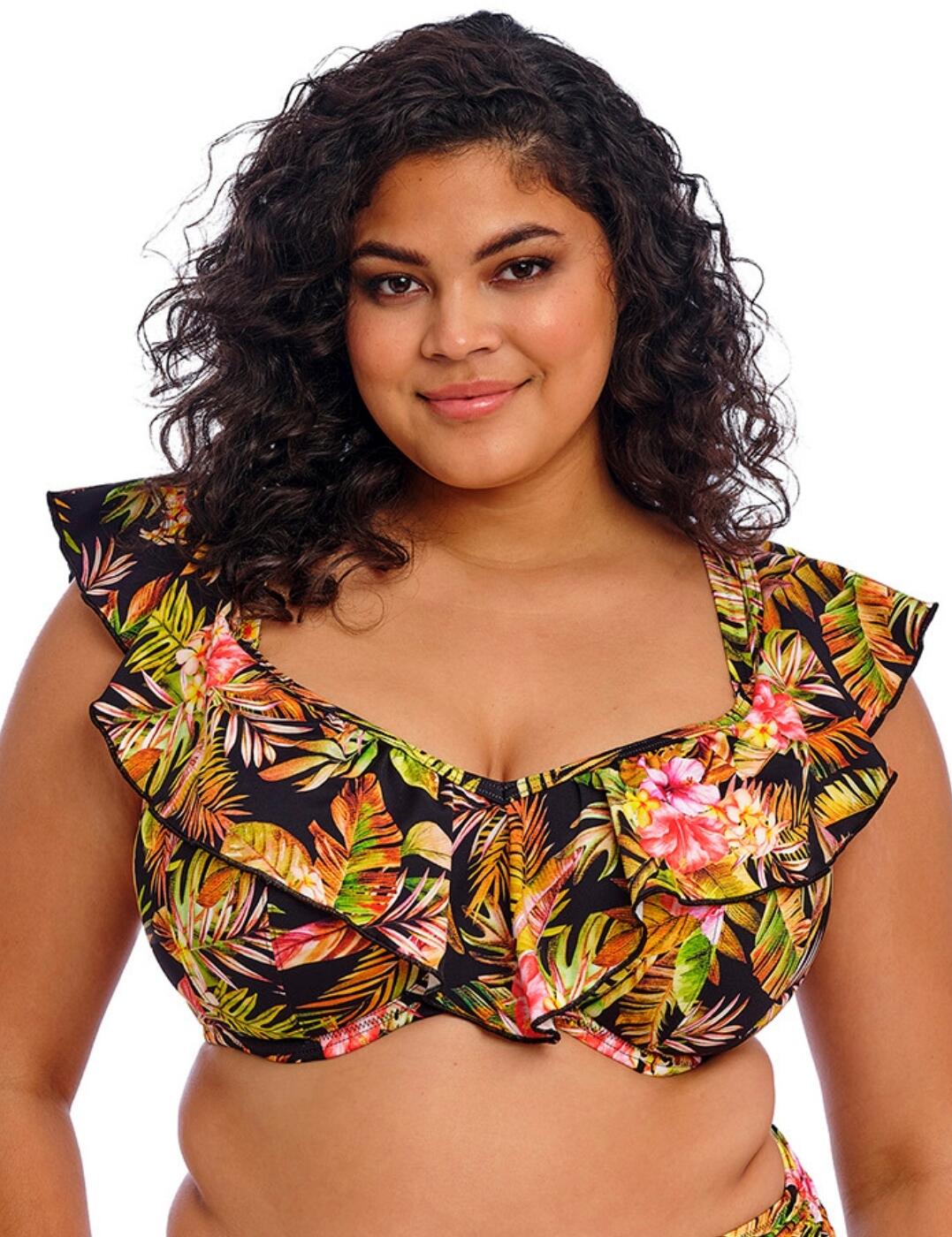 Elomi Tiger Valley Underwired Bikini Top - Black - 34G