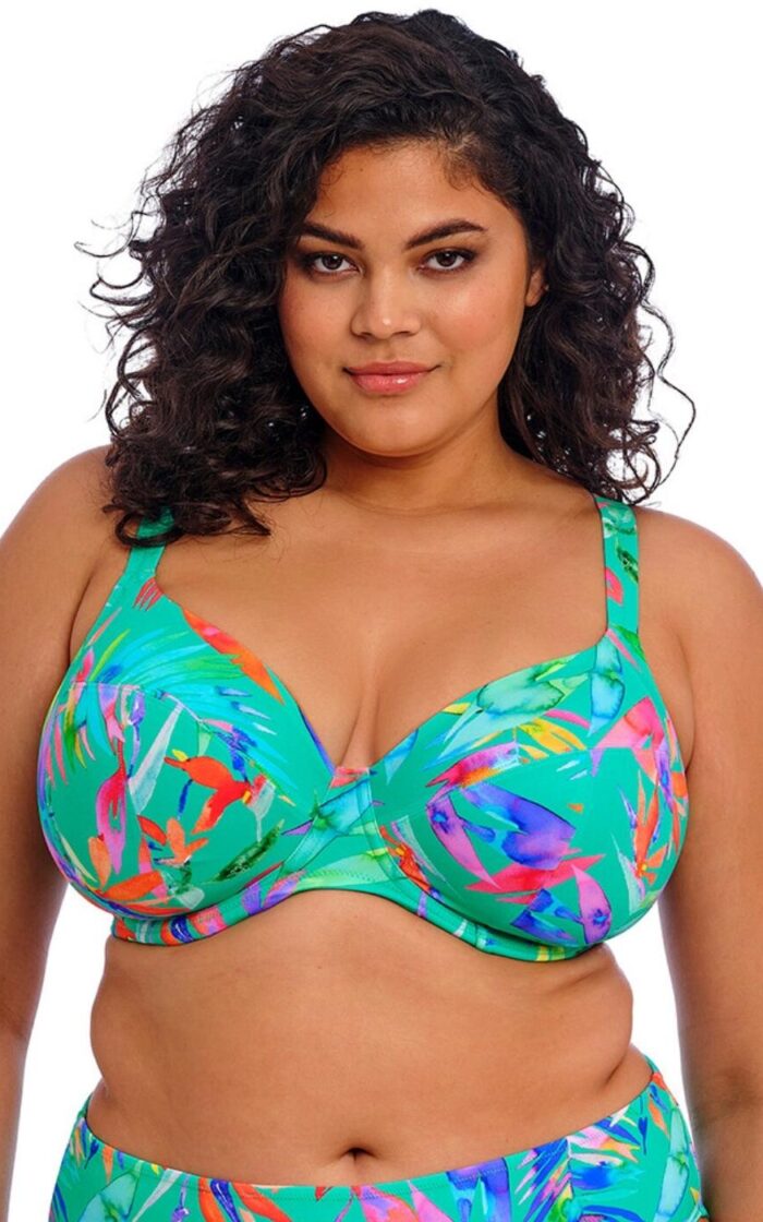 Elomi Toyama Tides Plunge Bikini Top - Jade - 34G