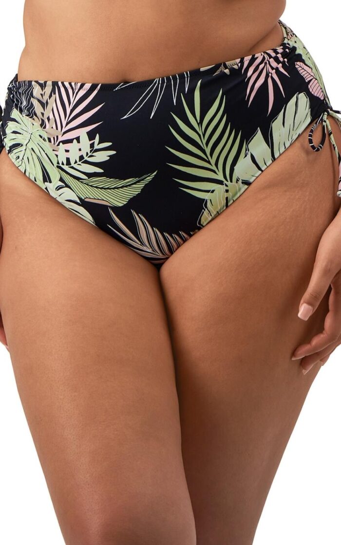Elomi Tropical Retreat Adjustable Bikini Brief - Black - XL - 16