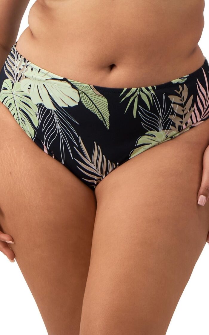 Elomi Tropical Retreat Mid Rise Bikini Brief - Black - M - 12