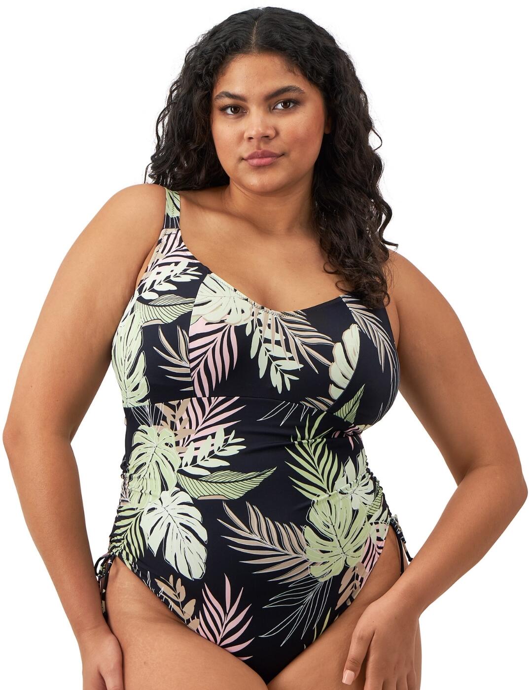Elomi Tropical Retreat Non Wired Swimsuit - Black - 34G/GG