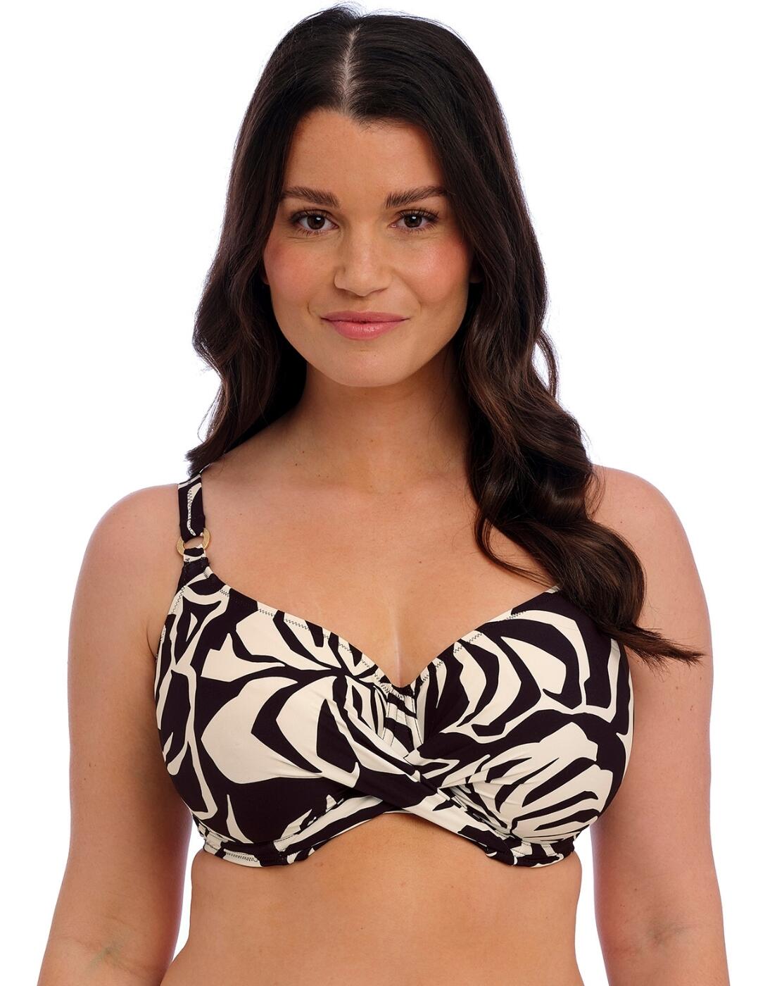 Fantasie Aruba Nights Underwired Full Cup Bikini Top - Black and Cream - 32F