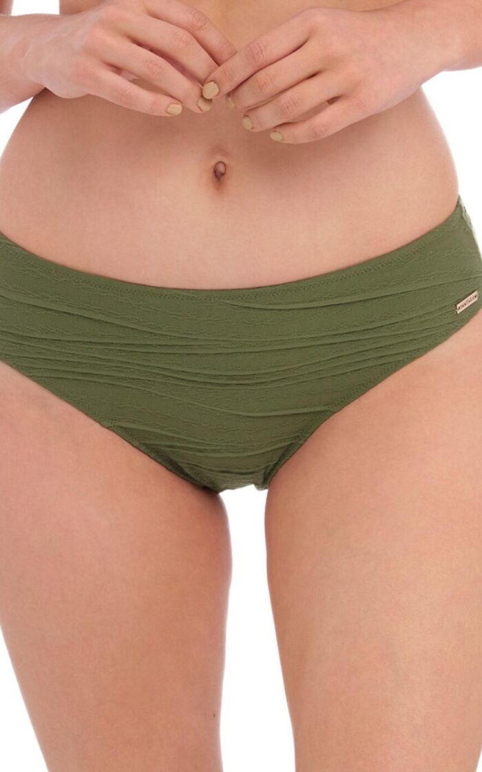 Fantasie Beach Waves Mid Rise Bikini Brief - Olive - XS - 8