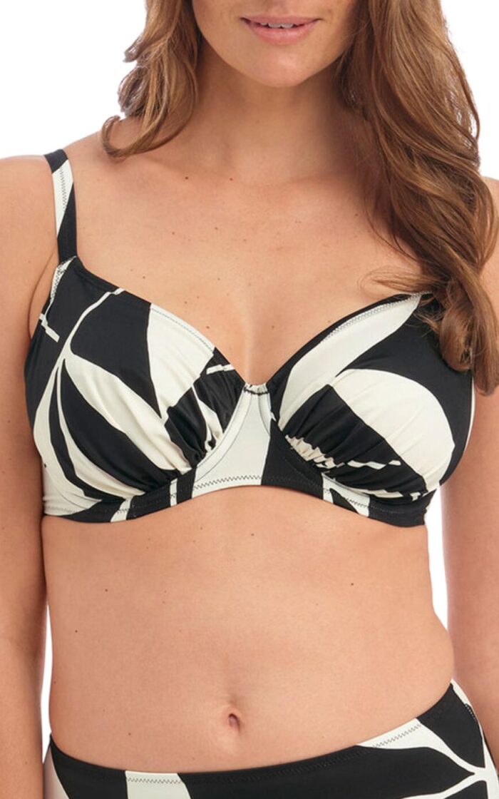 Fantasie Ile De Re Full Cup Bikini Top - Black & Cream - 32DD