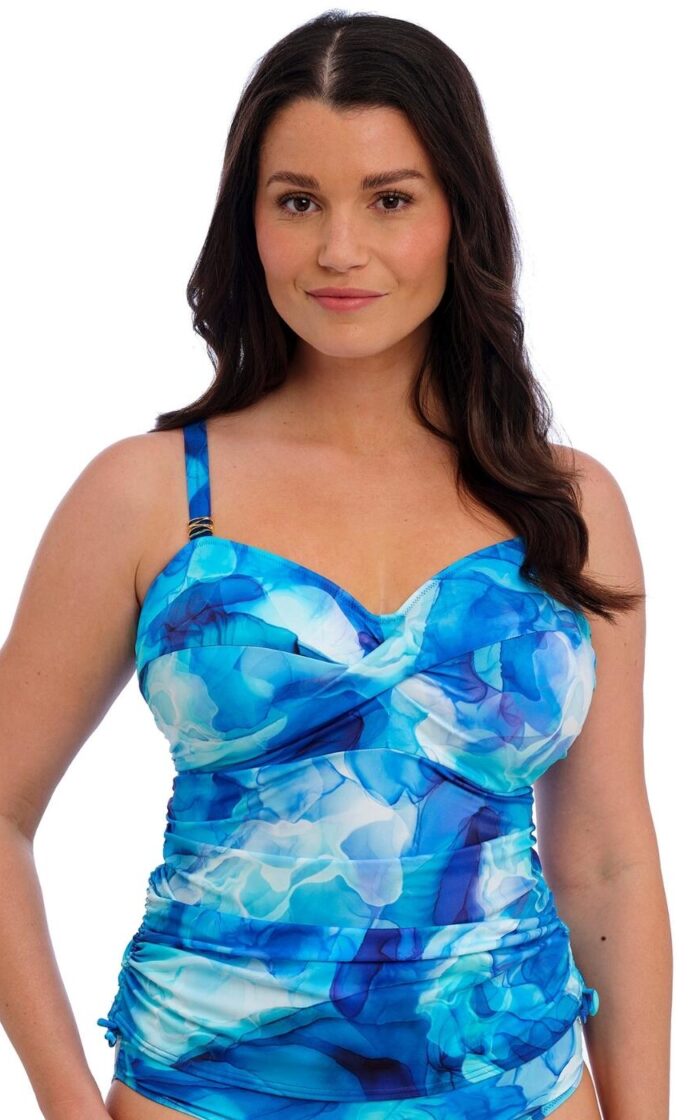 Fantasie Saunton Sands Underwired Twist Front Tankini Top - Dazzling Blue - 32F