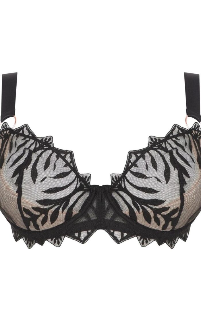 Figleaves Tease Balcony Bra - Black - 36D
