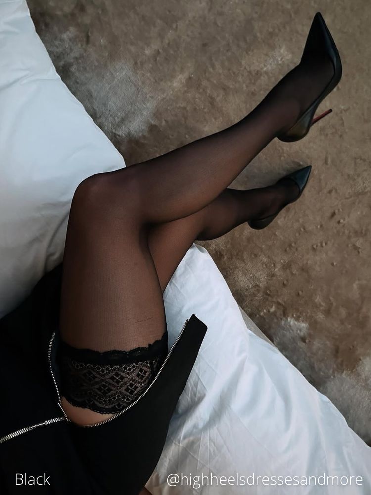 Fiore Celia Lace Top Backseam Hold Ups