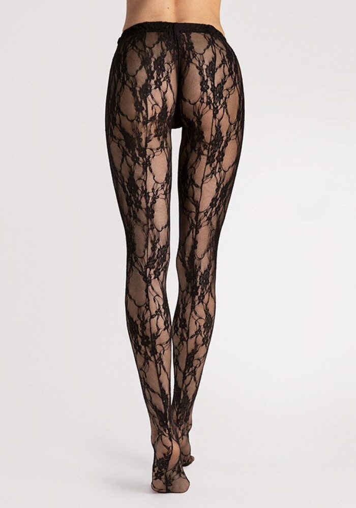 Fiore Donatella Floral Lace Tights